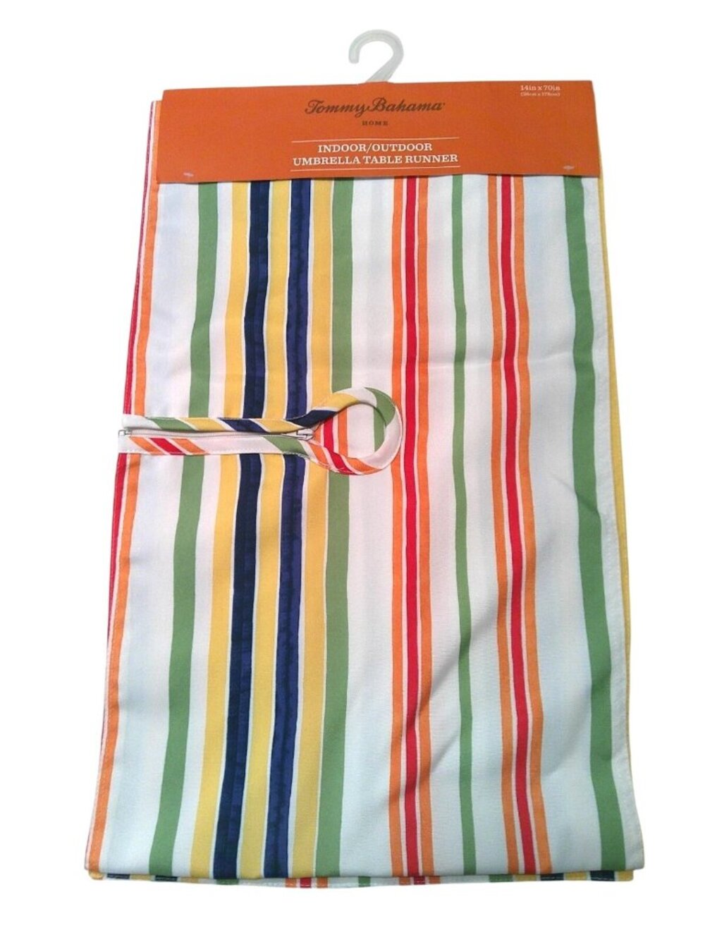 New Tommy Bahama Indoor Outdoor Umbrella Table Runner Beach Chair Stripe 14x70"